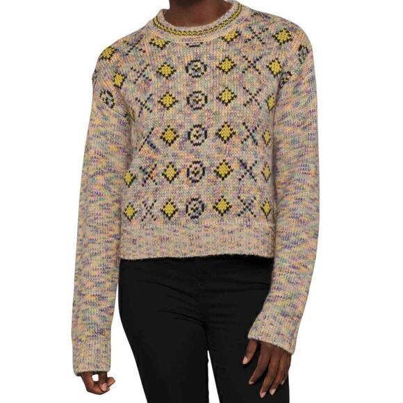 Re/Done Re Done 50s Crew Neck Sweater‎ XO Rainbow Small Knit Retro - Picture 2 of 11